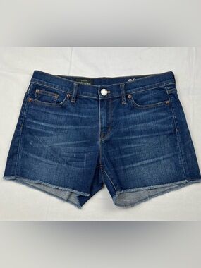 J Crew‎ Indigo Denim Cutoff Frayed Hem Shorts Womens Size 29 Dark Wash